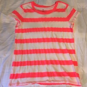 Coral stripe tee